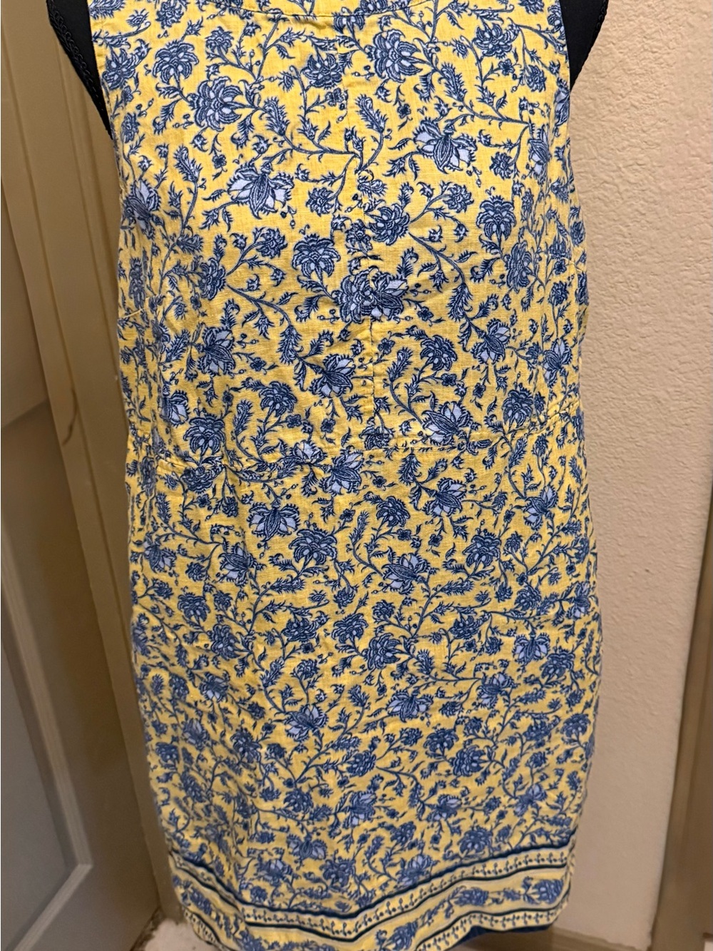 J. Jill Yellow Dress with Navy Floral Print - Picture 4 of 7